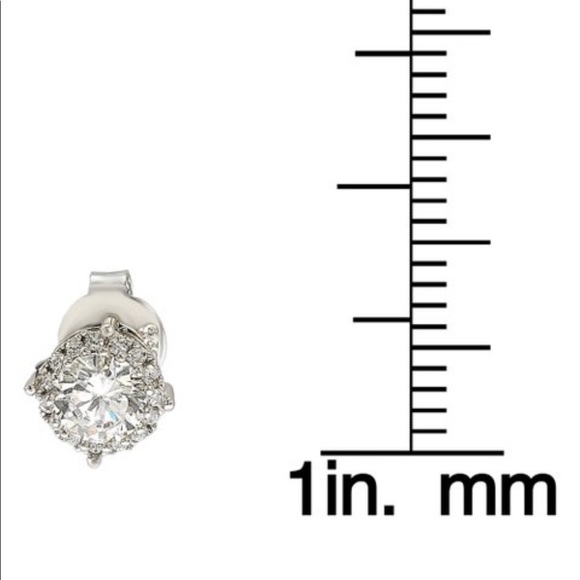 Suzy Levian Cubic Zirconia & Sterling Silver Round Stud Earrings - Picture 3 of 4